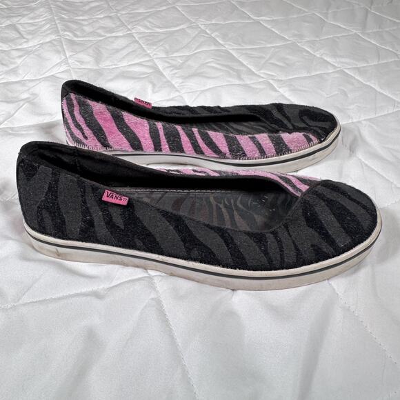 Vans Caliente Shoes Womens Size 5 Zebra Animal Print Ballet Flats Rare - Picture 4 of 11